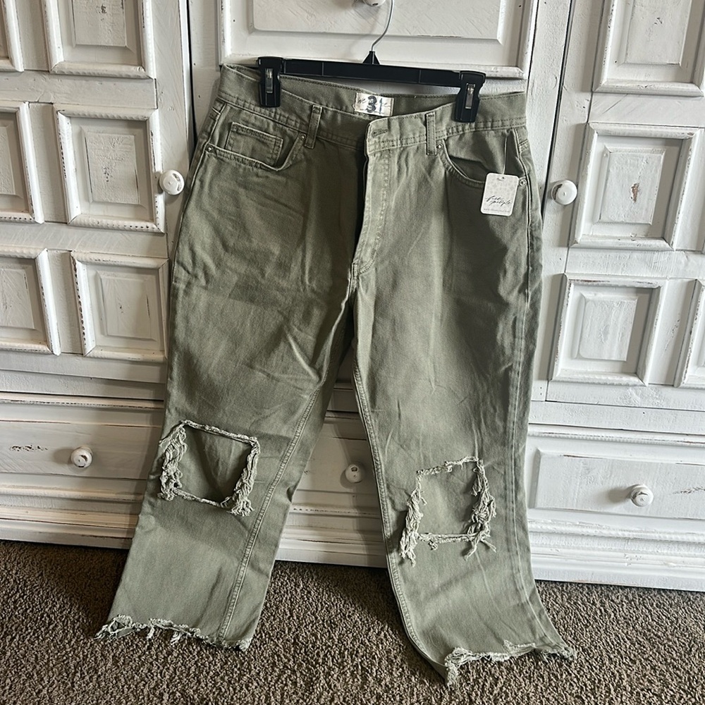 moss crop jeans